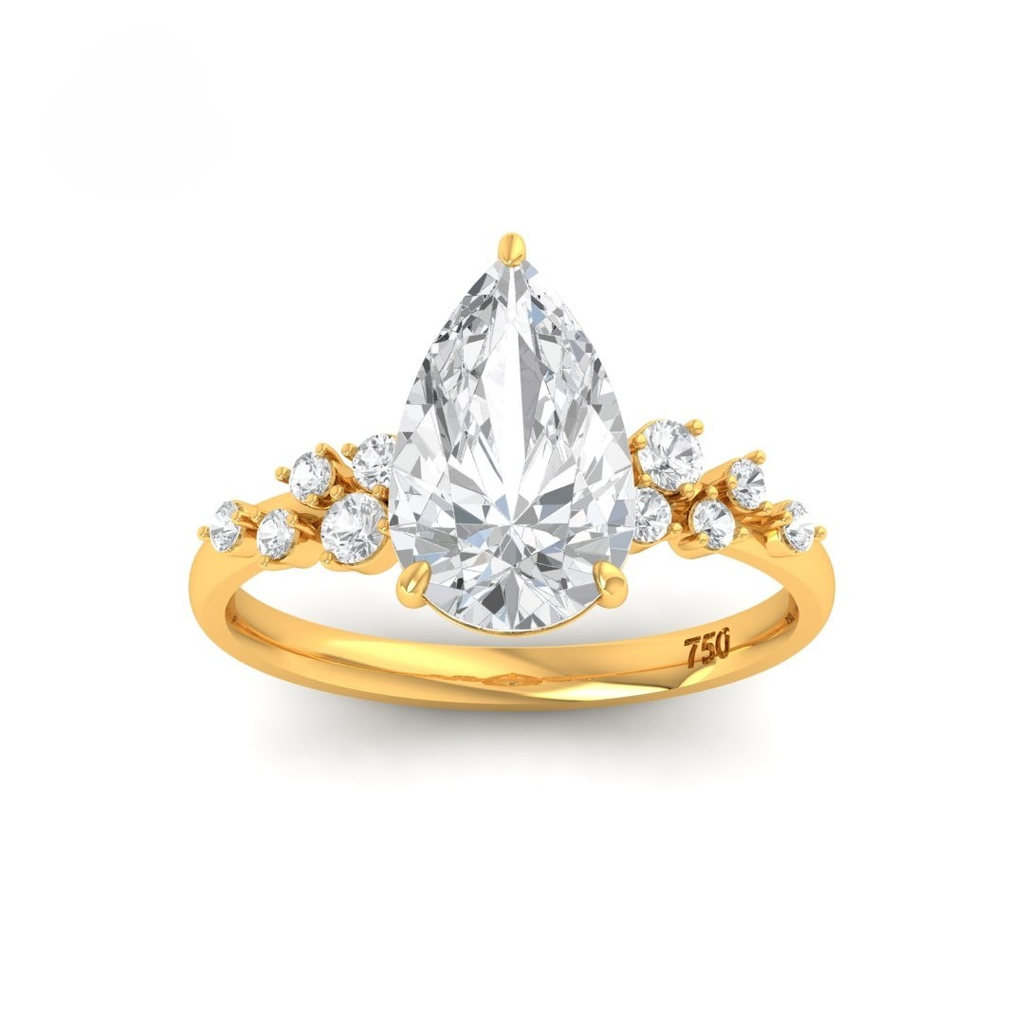 Pear Cut Diamond with Diamond Accent Band AAC00112 