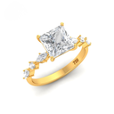 Princess Cut Diamond Engagement Ring With A Marquise and Round Cut Diamond Band AAC00124 
