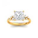 Princess Cut Diamond with Diamond Accent Band AAC00129