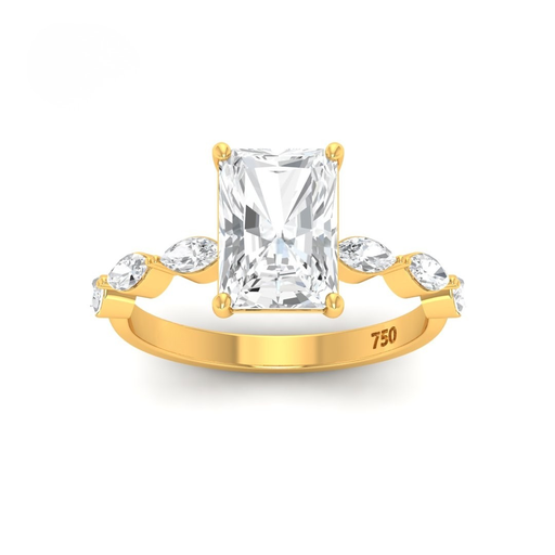 Radiant Cut Diamond with a Marquise Cut Diamond Band AAC00135 