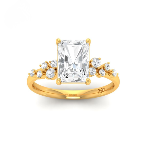 Radiant Cut Diamond with Diamond Accent Band AAC00042