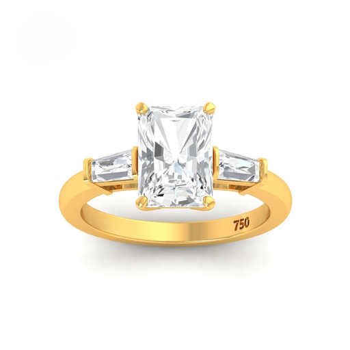 Radiant Cut Diamond with Tapering Baguette Side Diamonds AAC00035
