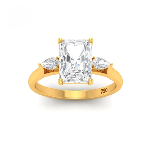 Radiant Cut Diamond with Pear Cut Side Diamonds  AAC00023