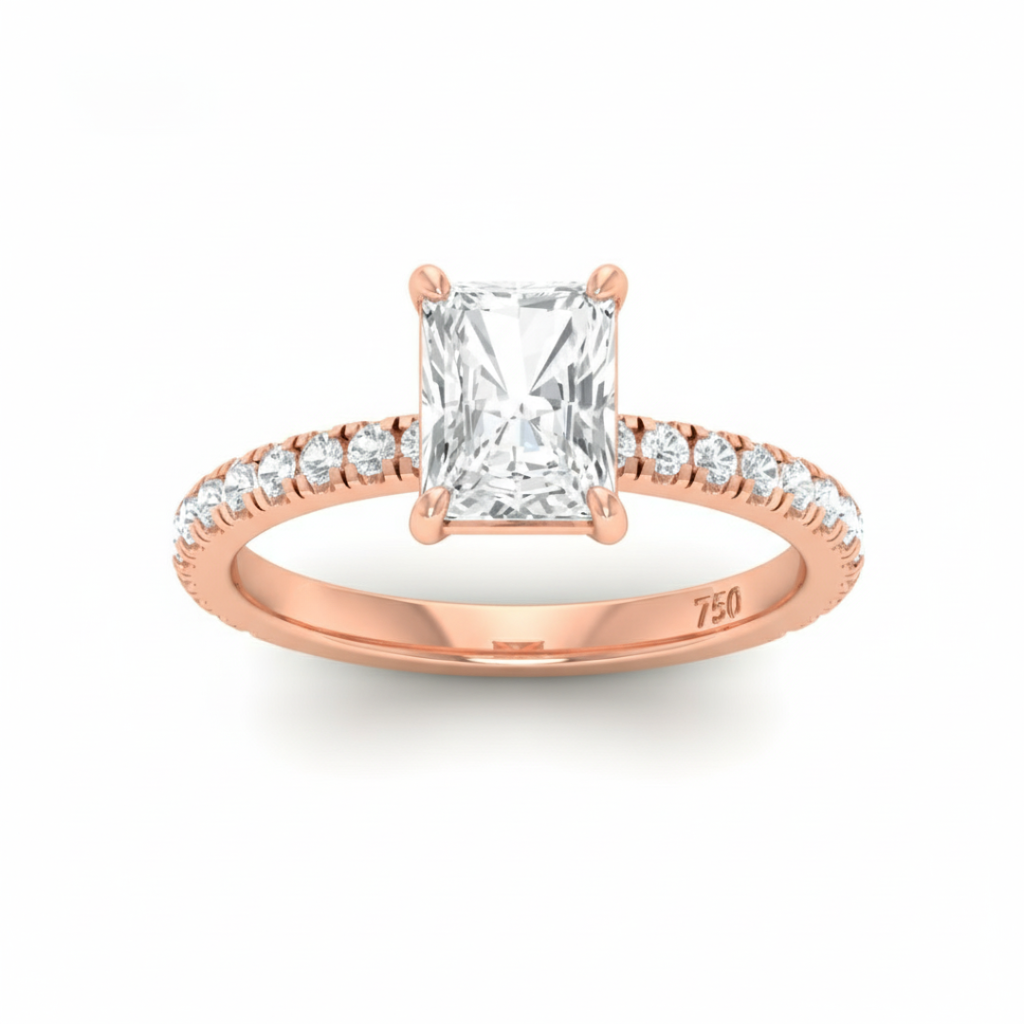 Radiant Diamond Band Engagement Ring AAC00136 