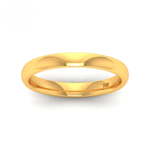 Women’s court-shaped 3mm wedding band. AAC00139 
